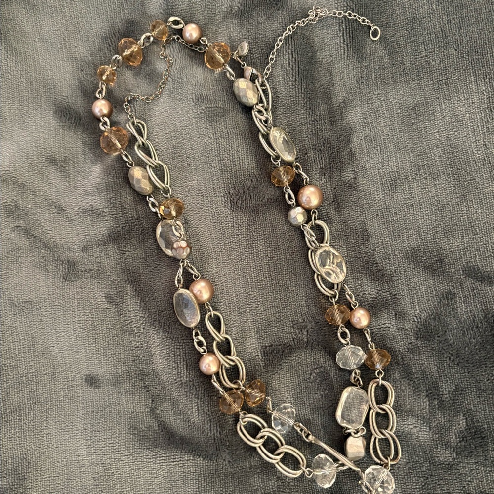 Elegant Silver and Gold-Toned Necklace